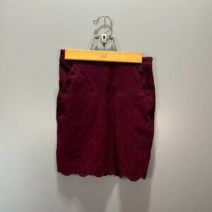 Burgundy mini skirt